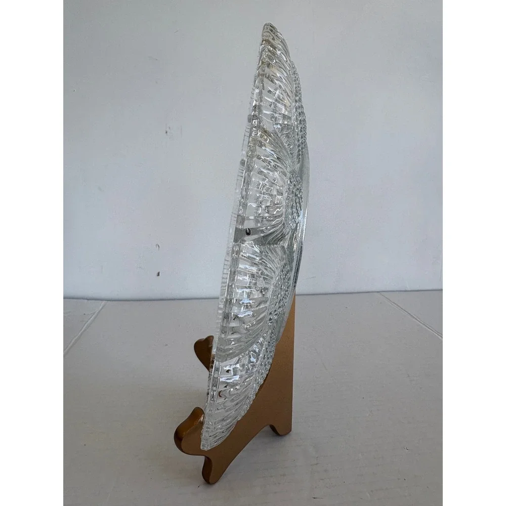 Vintage Clear Hobnail Glass Deviled Egg Platter Scalloped Serving Tray 11 Inch